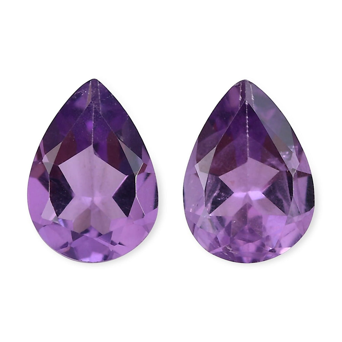 Bolivian Amethyst Set of 2 (Pear 7x5 mm) 1.15 ctw