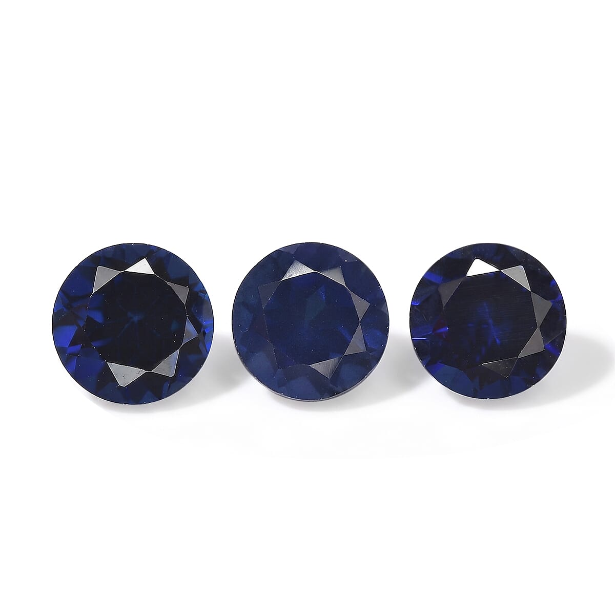 Lab Created Blue Sapphire Set of 3 (Rnd 5 mm) 1.97 ctw