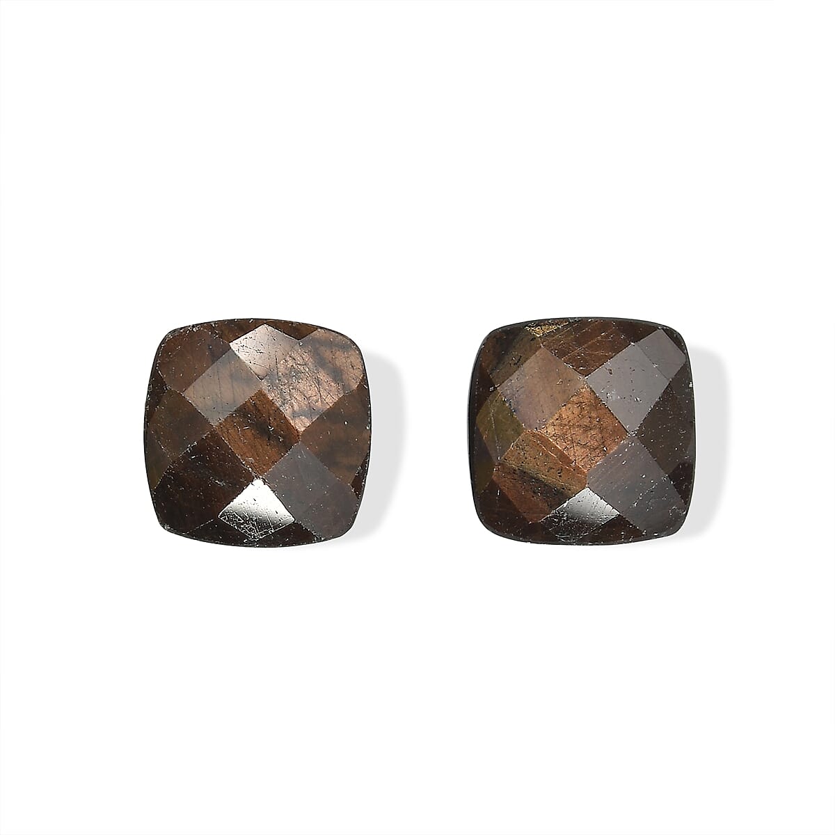 Chocolate Sapphire Set of 2 (Cush 7x7 mm) 2.09 ctw