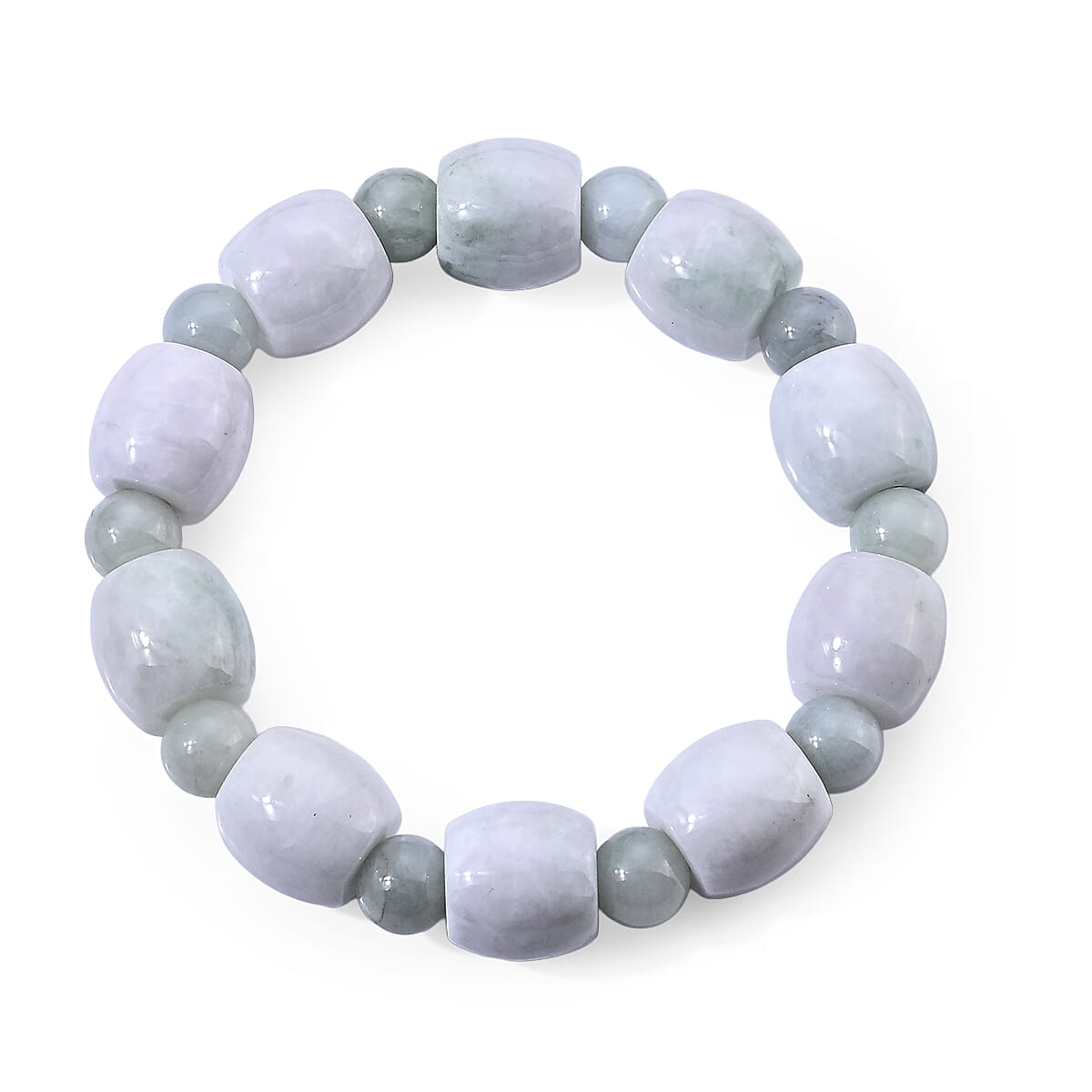 Natural Jade Beaded Stretch Bracelet (6.5-7In) 250.00 ctw