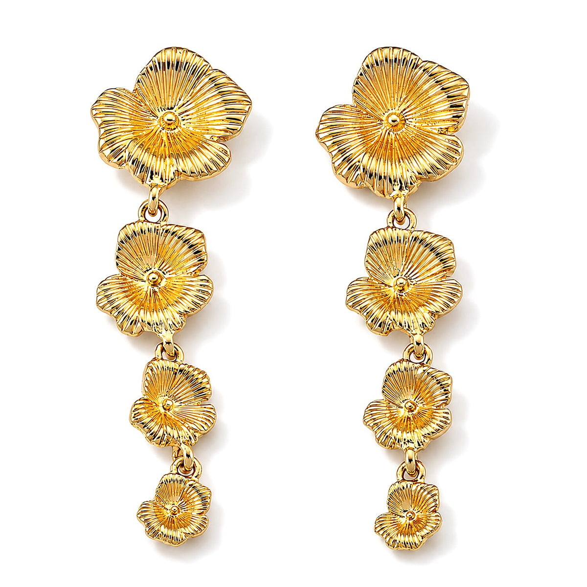Dangling Heart Earrings in Goldtone