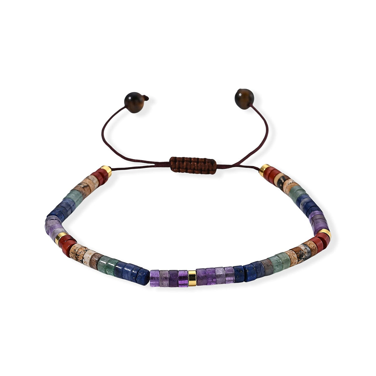 Multi Gemstone 30.00 ctw Beaded Bracelet in Goldtone (6.5-8.0In)