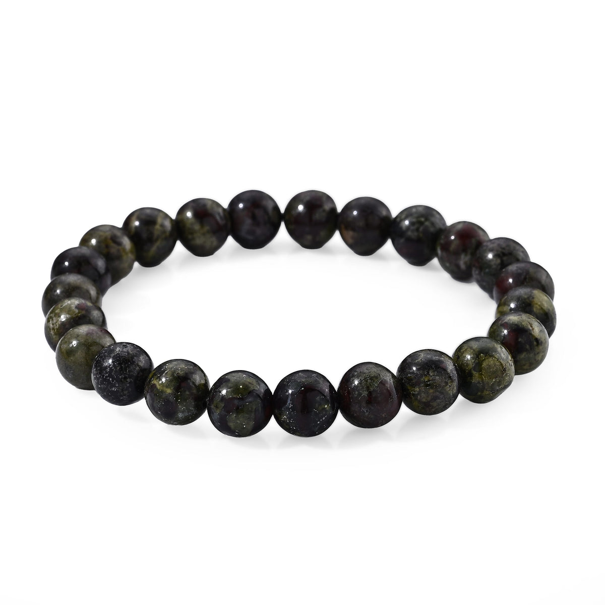 Blood Jasper 105.00 ctw Beaded Stretch Bracelet (6.25-6.75In)