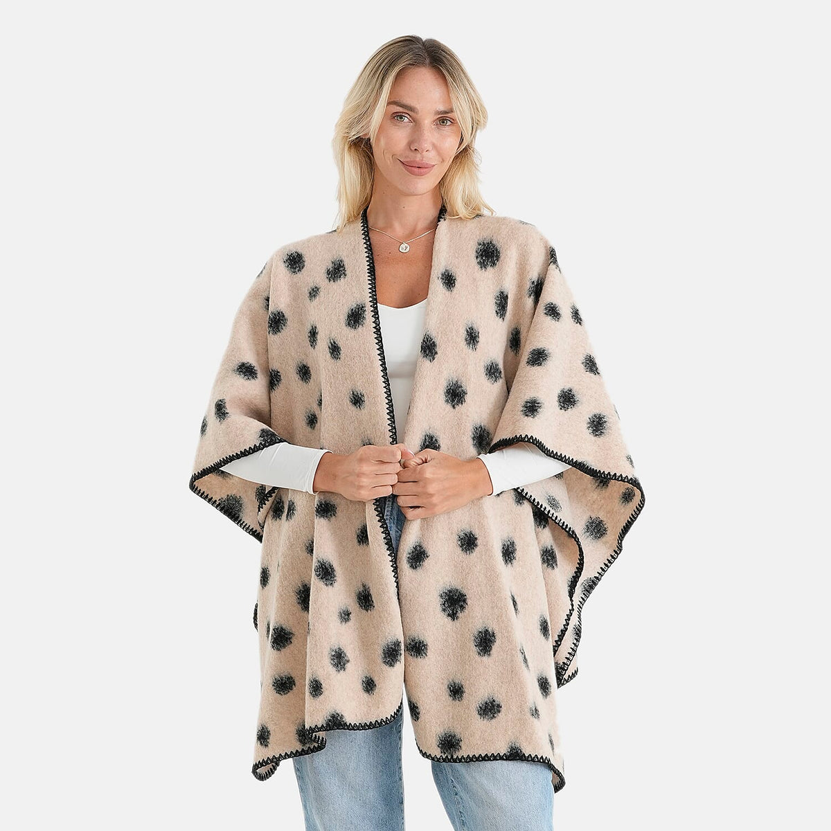 Closeout Black and White Checkered Pattern Shawl - One Size Fits Most