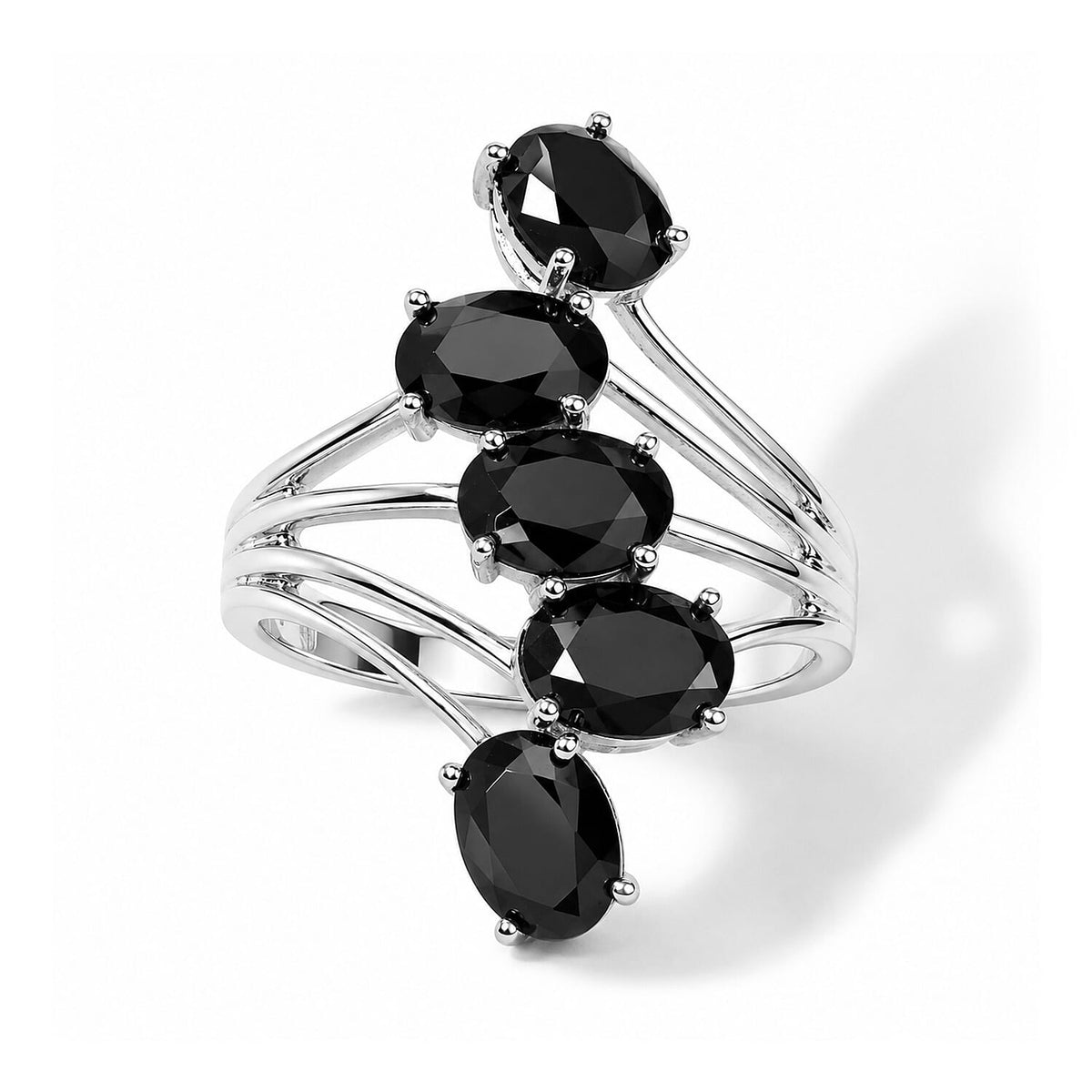 EverTrue Thai Black Spinel 5.30 ctw Ring in Platinum Bond (Size 10.0)
