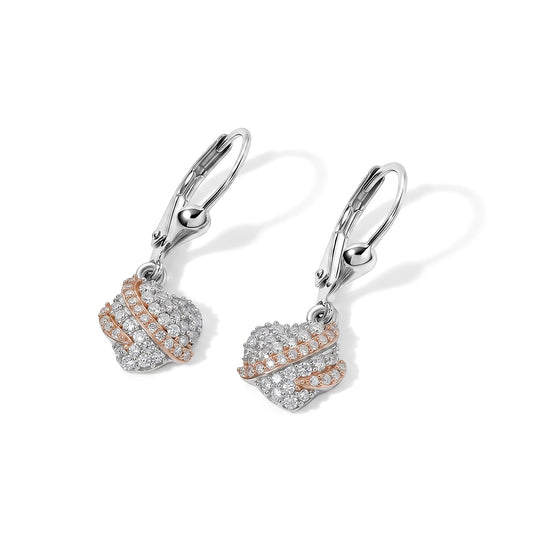 D''Joy Lab Grown Diamond (I2-I3) Fancy Earrings in 18K Vermeil RG and Rhodium Over Sterling Silver 0.50 ctw