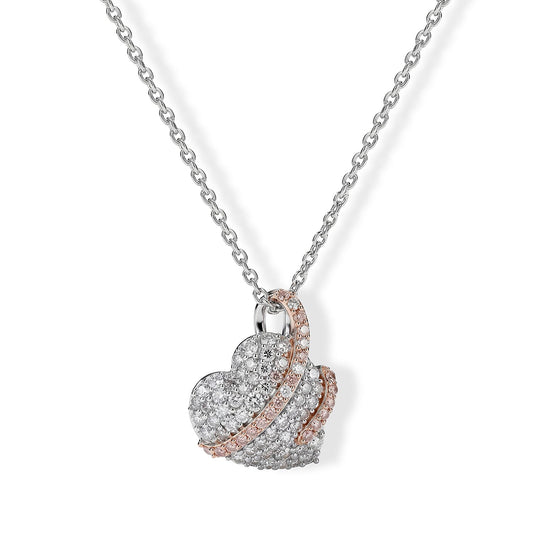 Luxuriant Lab Grown Diamond (I2-I3) Pendant Necklace (20 Inches) in 18K Vermeil RG and Rhodium Over Sterling Silver 0.40 ctw 4502900
