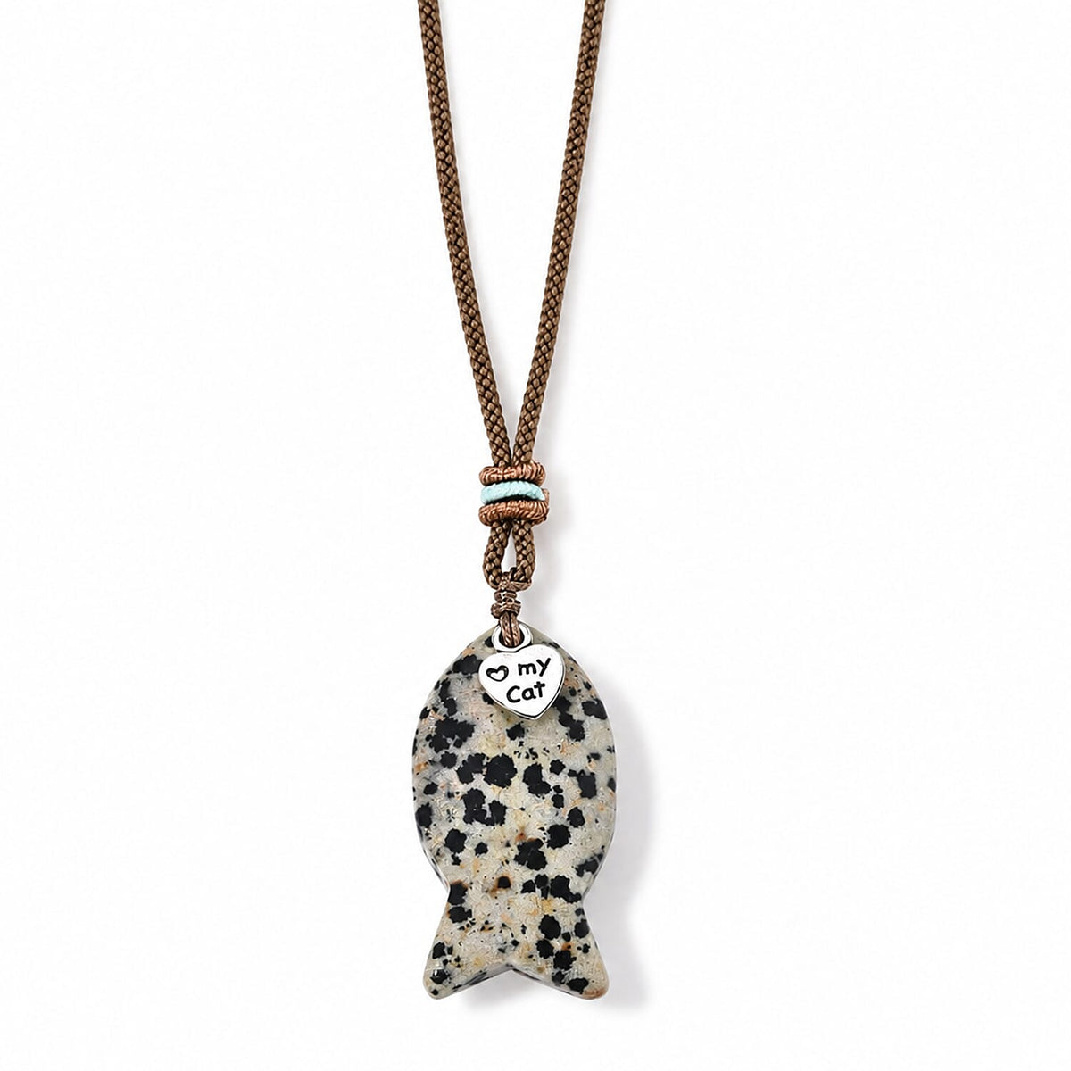 Rhodonite 45.00 ctw Fish Pendant in Silvertone with Cord Necklace 24 Inches