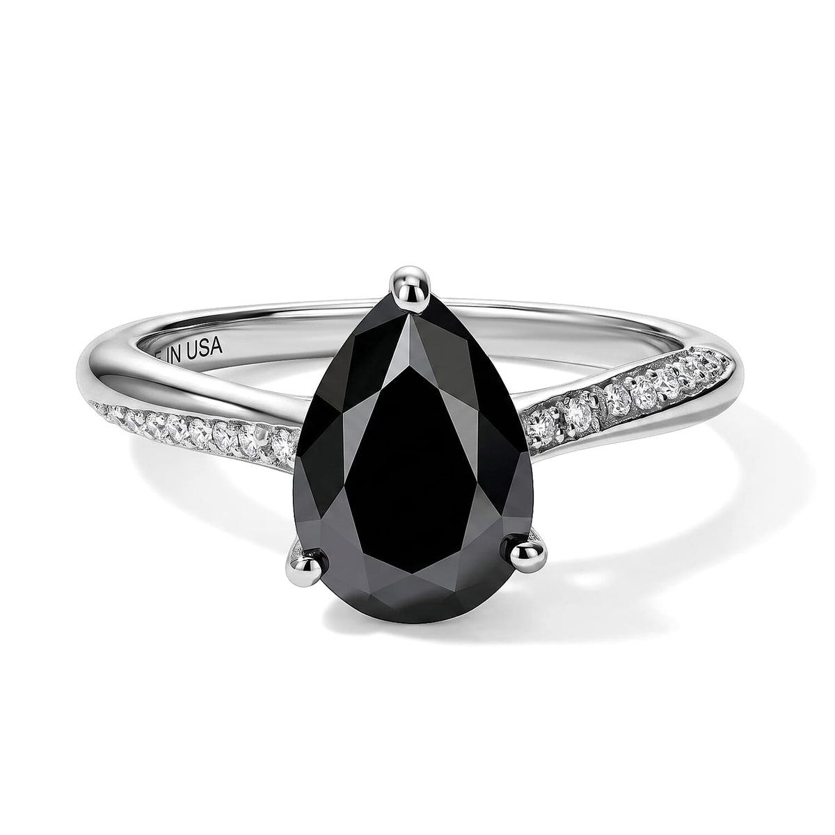 D''Joy Black and White Moissanite 2.00 ctw Ring in Rhodium Over Sterling Silver (Size 10.0)