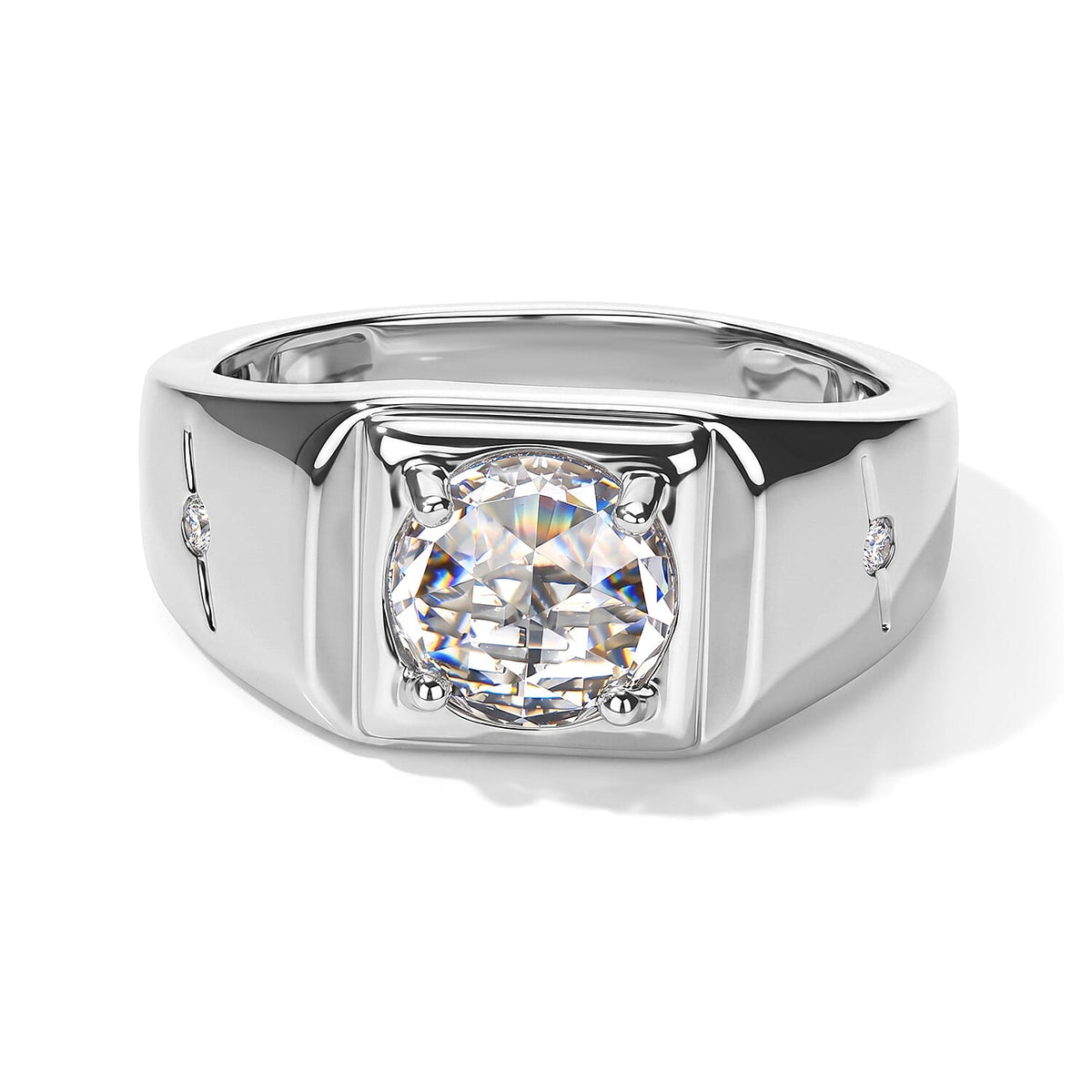 EverTrue Simulated Diamond Men''s Ring in Platinum Bond (Size 10.0)