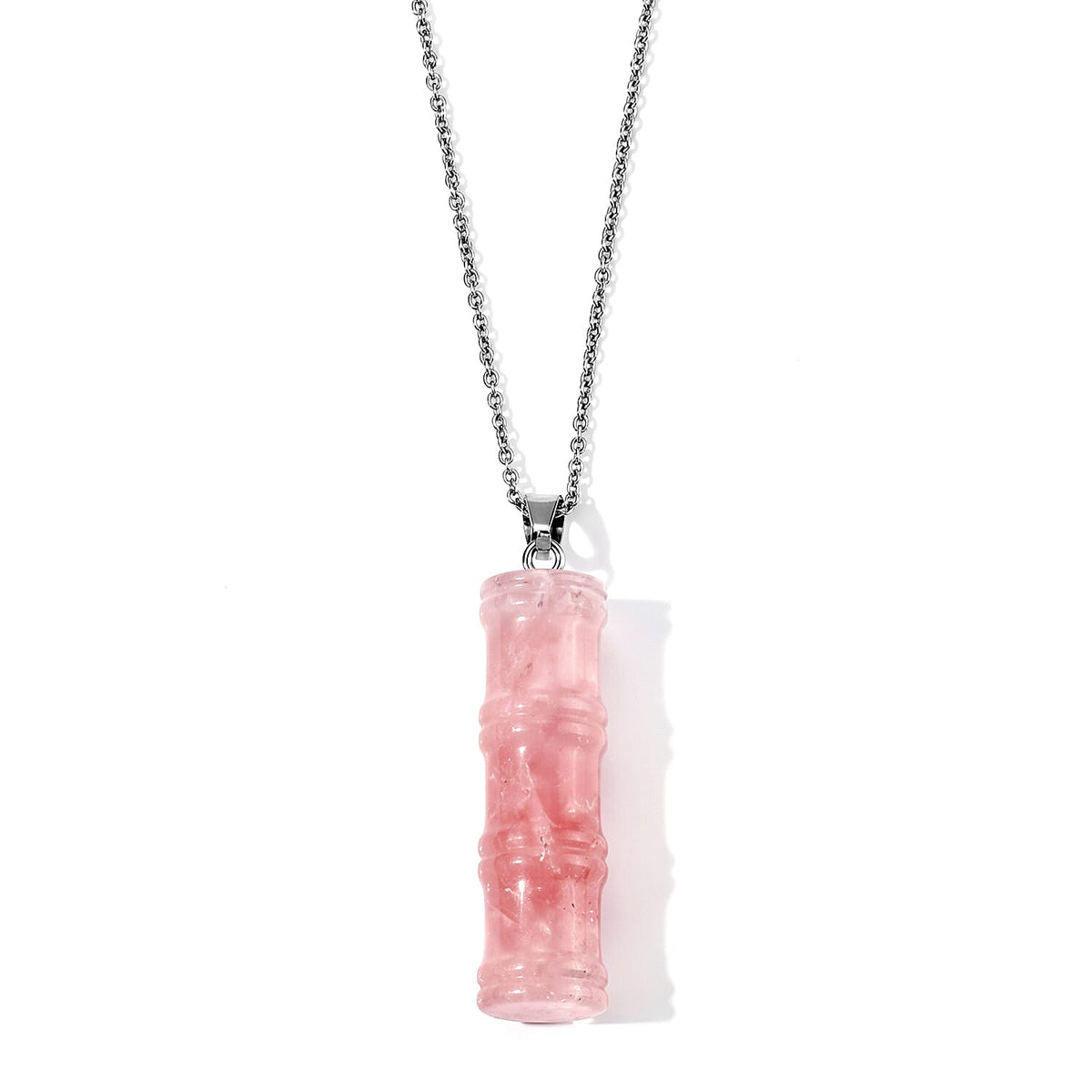 Lapis Lazuli 45.00 ctw Cylinder Pendant in Silvertone with Stainless Steel Necklace 20 Inches
