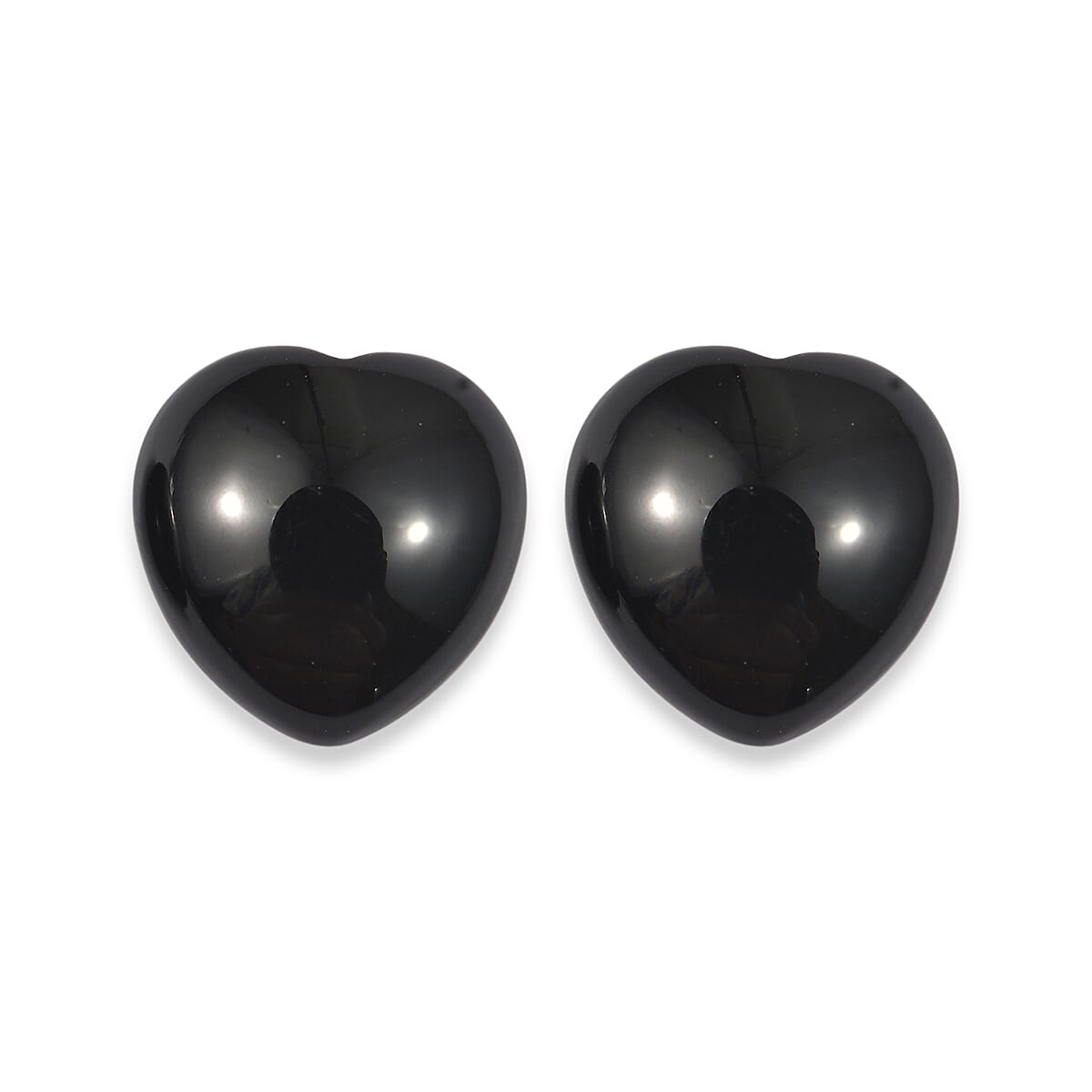Black Onyx Set of 2 (Hrt 10 mm) 5.21 ctw