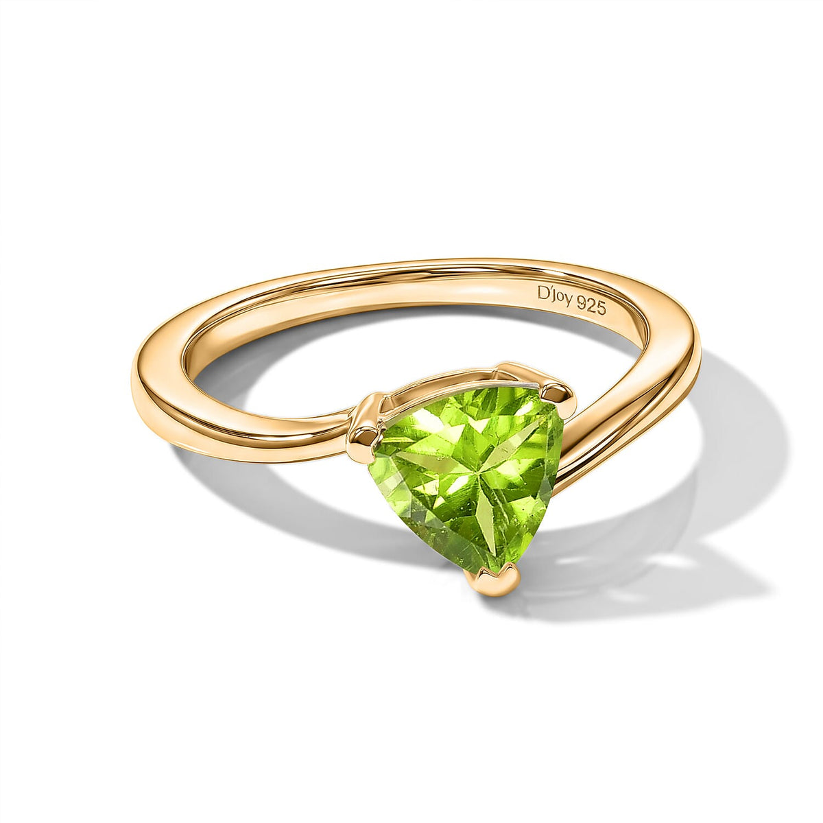 D'Joy White Topaz Solitaire Ring in 18K YG Over Sterling Silver (Size 10.0) 1.40 ctw