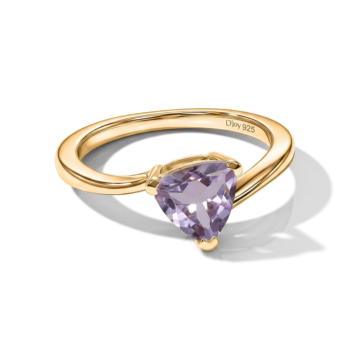 D'Joy White Topaz Solitaire Ring in 18K YG Over Sterling Silver (Size 10.0) 1.40 ctw