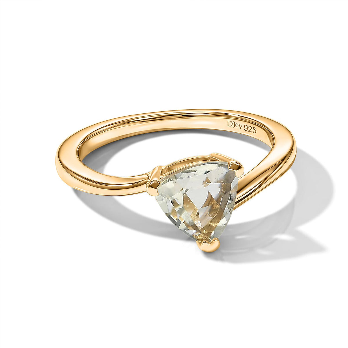 D'Joy White Topaz Solitaire Ring in 18K YG Over Sterling Silver (Size 10.0) 1.40 ctw