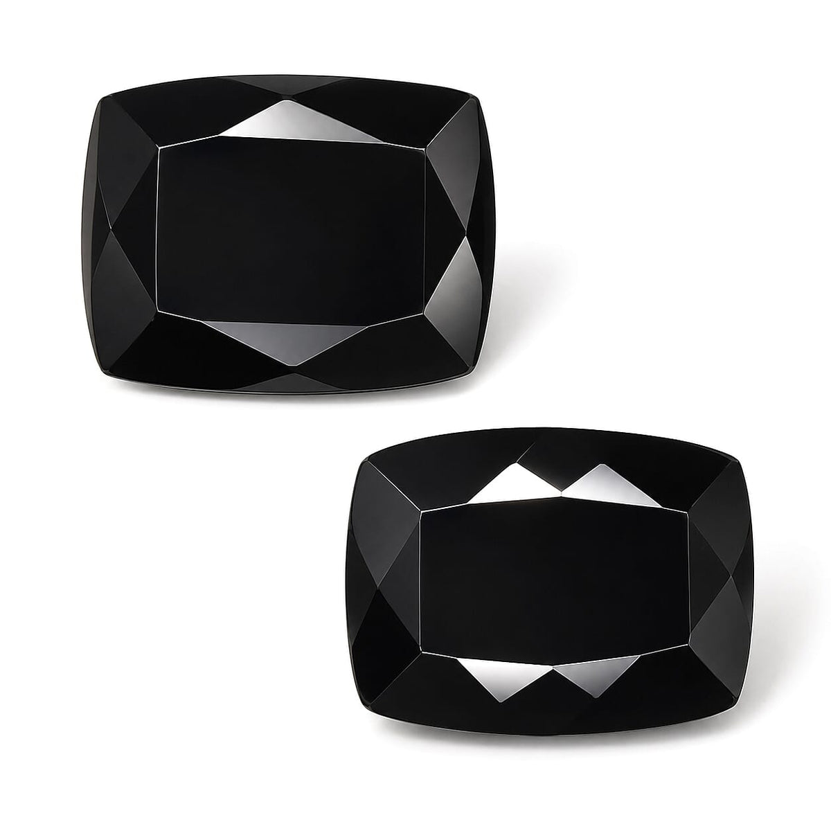 Black Tourmaline Set of 2 (Cush 8x6 mm) 2.55 ctw