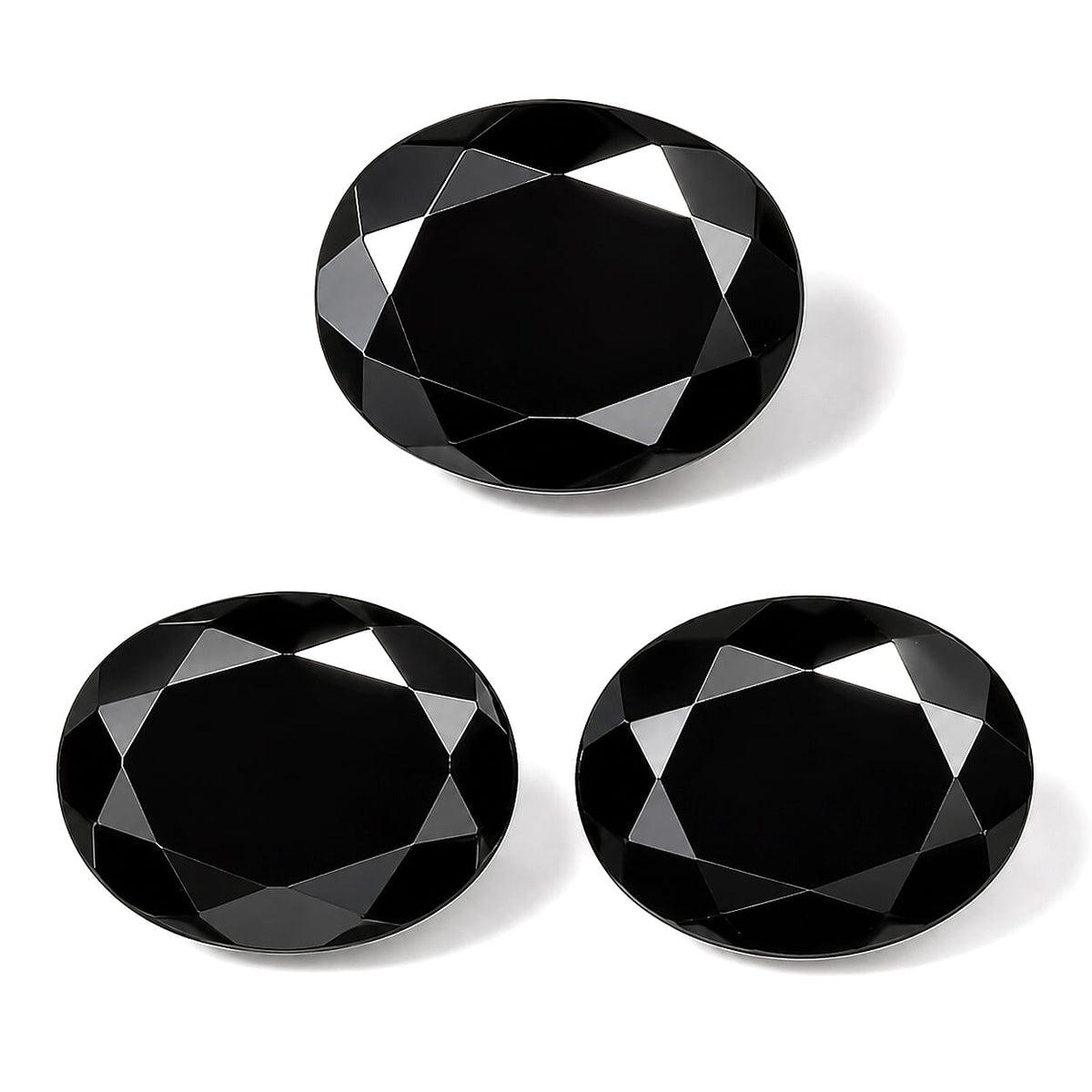 Black Tourmaline Set of 3 (Ovl 9x7 mm) 5.49 ctw