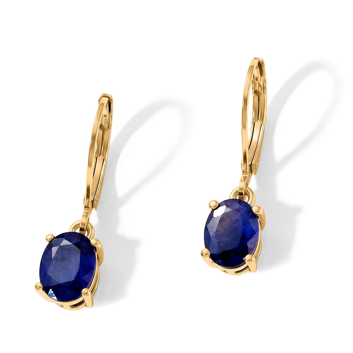 EverTrue Niassa Ruby (FF) 3.80 ctw Lever Back Earrings in 18K YG Plated