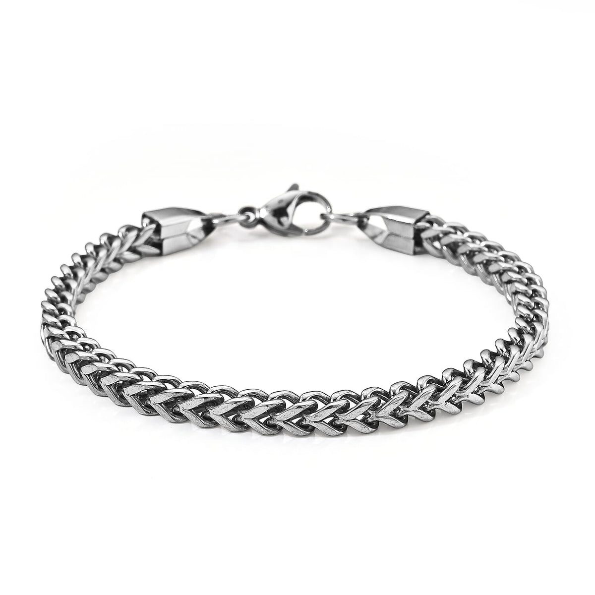 Stainless Steel Square Franco Chain Bracelet (8.50 In)