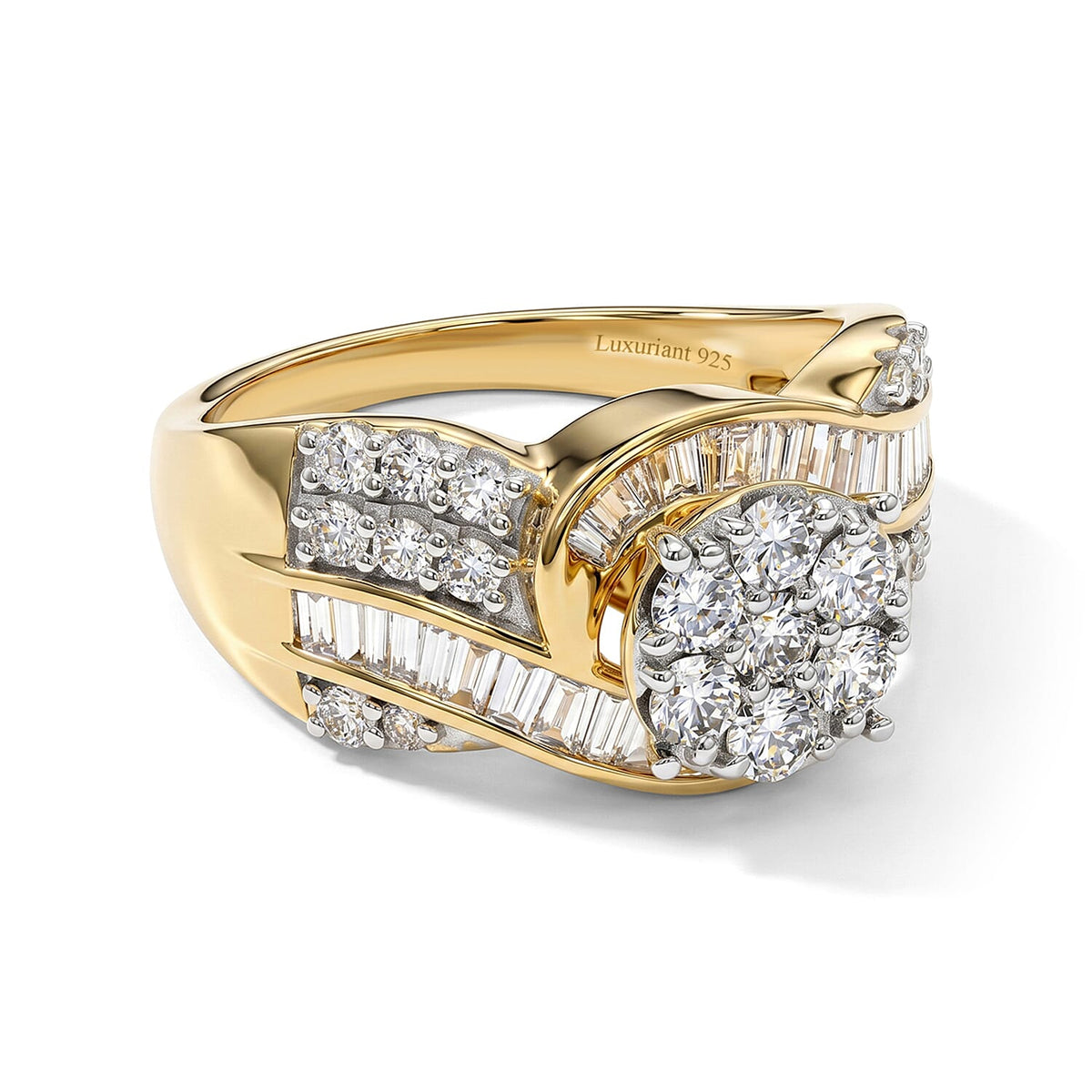 Luxuriant Lab Grown Diamond G-H SI 2.00 ctw Ring in 18K Vermeil Yellow Gold Over Sterling Silver (Size 10.0)