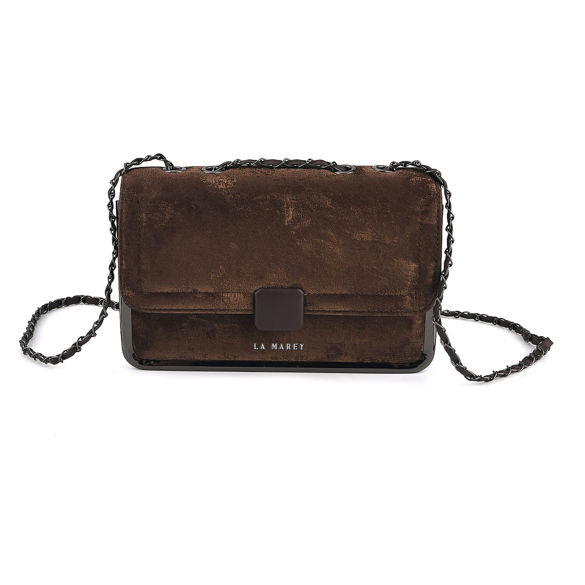 La Marey Coffee Faux Leather Wallet with Strap