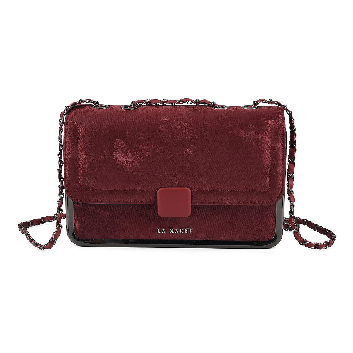 La Marey Coffee Faux Leather Wallet with Strap