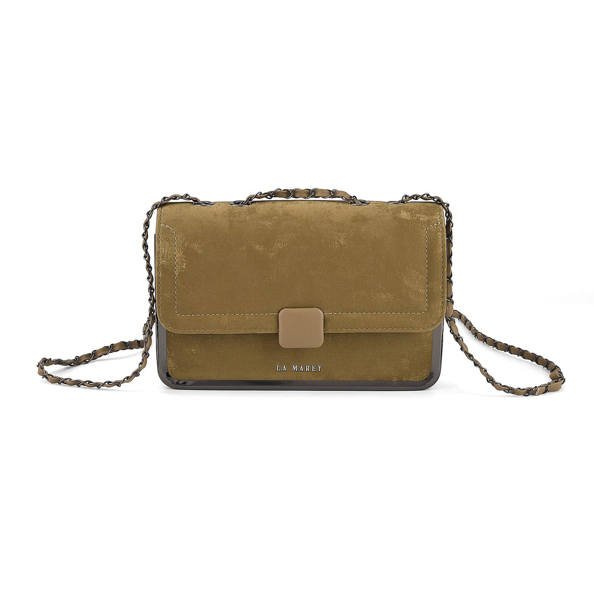 La Marey Coffee Faux Leather Wallet with Strap