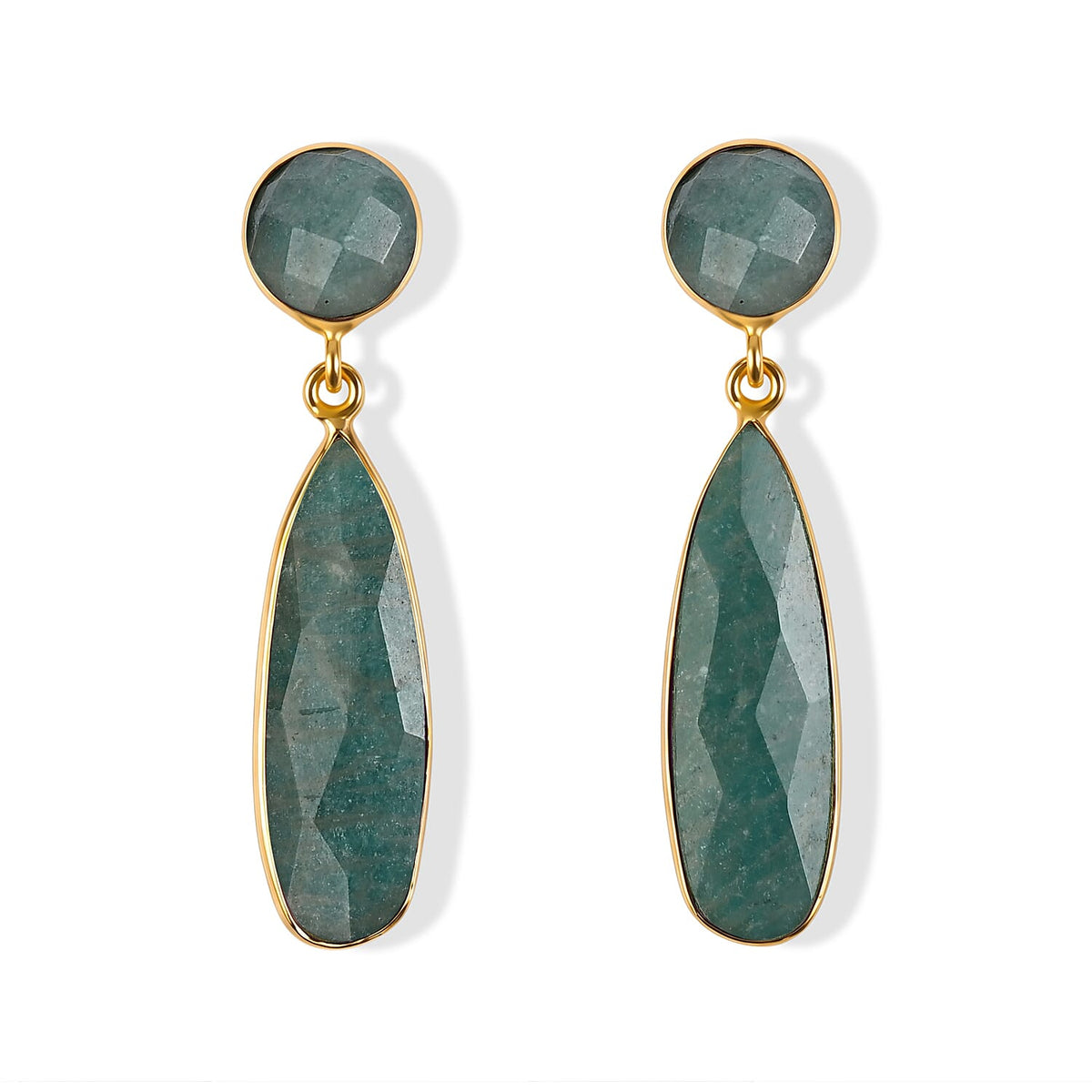 Purple Amethyst Drop Earrings in Goldtone 20ctw