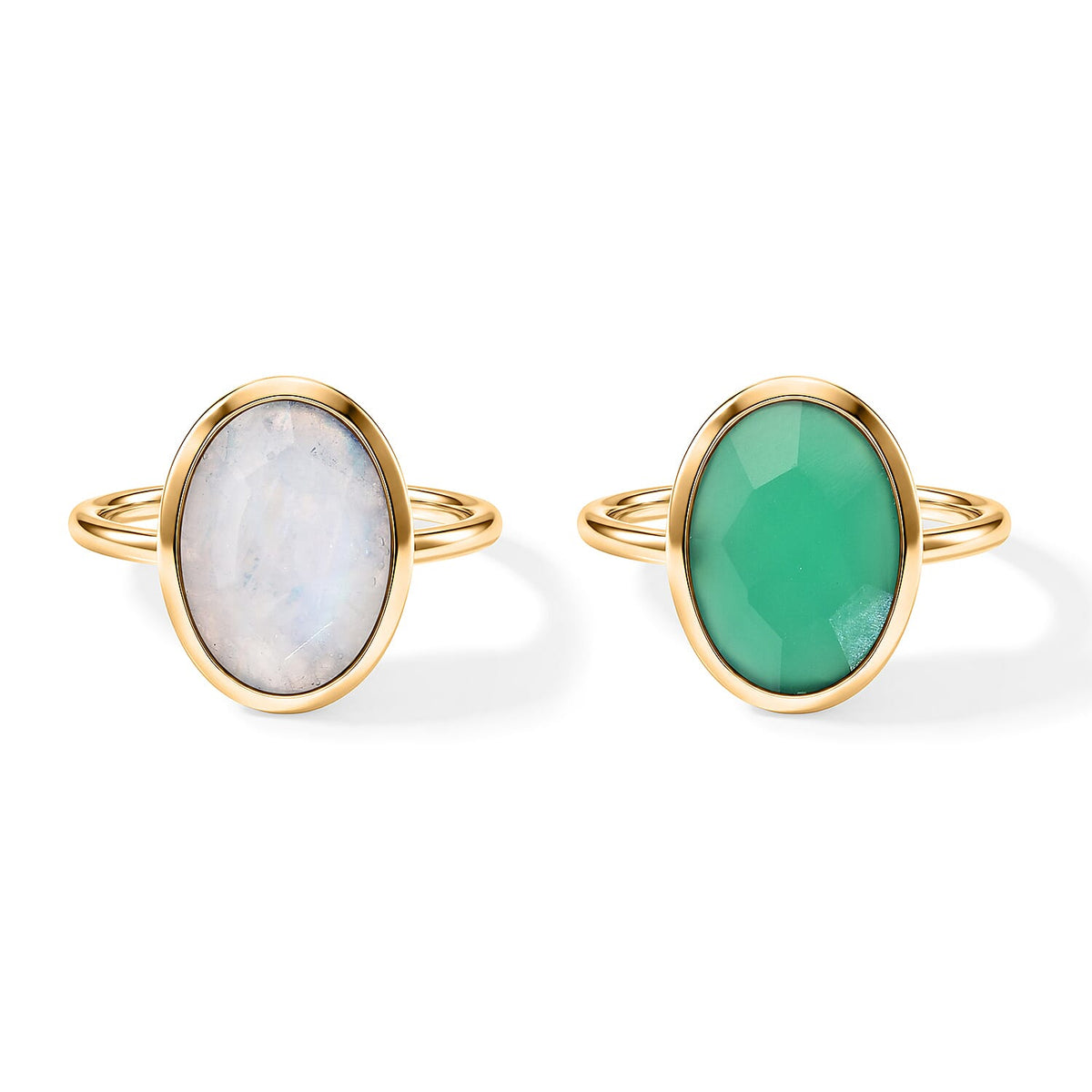 Amethyst and Amazonite Set of 2 Ring in Goldtone (Size 7.0) 7.9ctw
