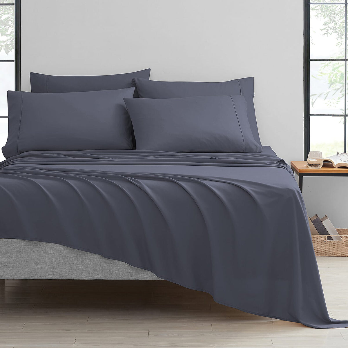 Bibb Home 6-Piece Chocolate Bamboo Sheet Set -Full