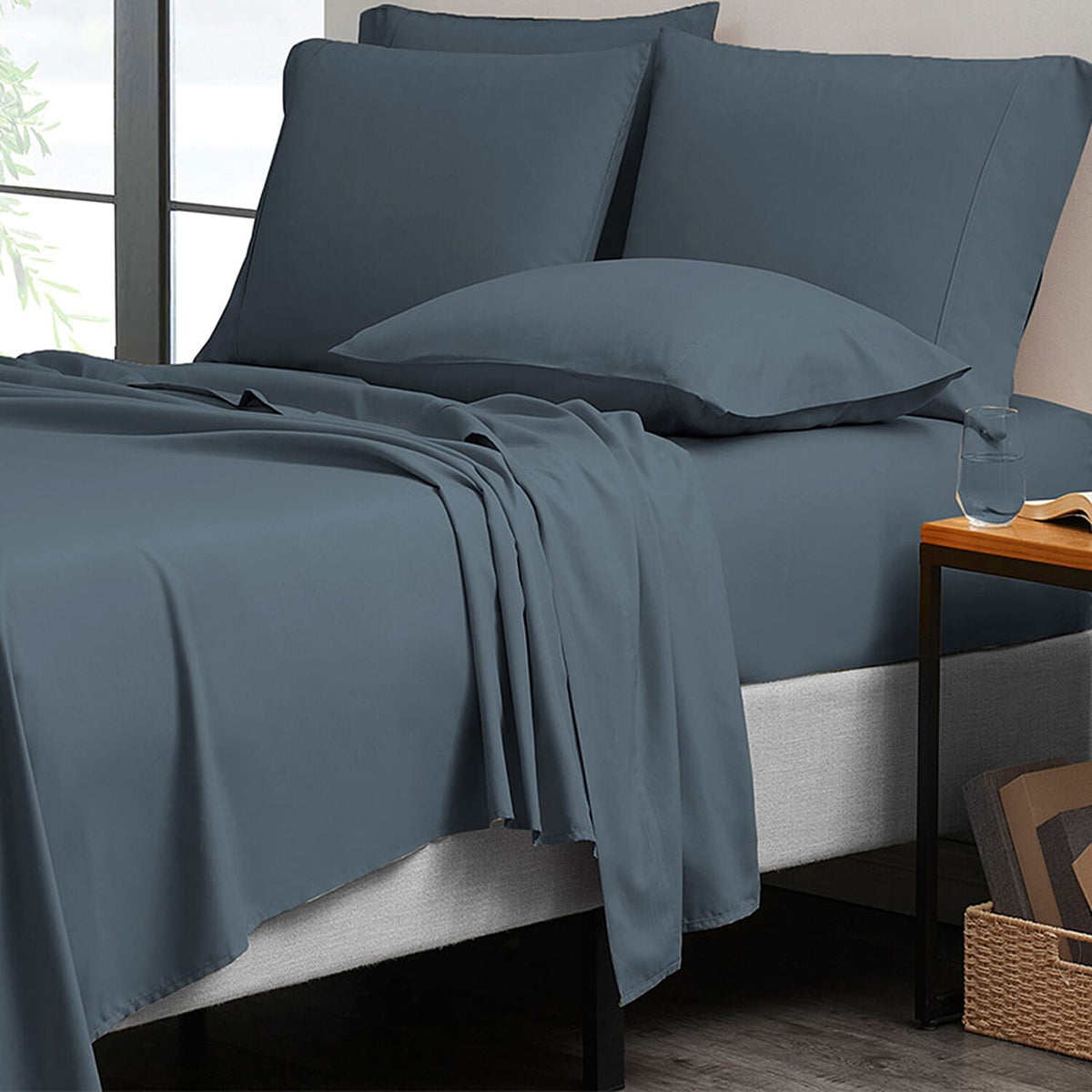 Bibb Home 6-Piece Chocolate Bamboo Sheet Set -Full