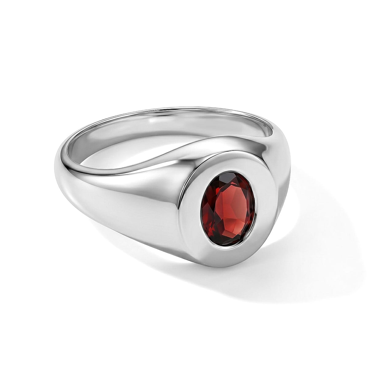 Mozambique Garnet 0.50 ctw Solitaire Ring in Sterling Silver (Size 7.5)