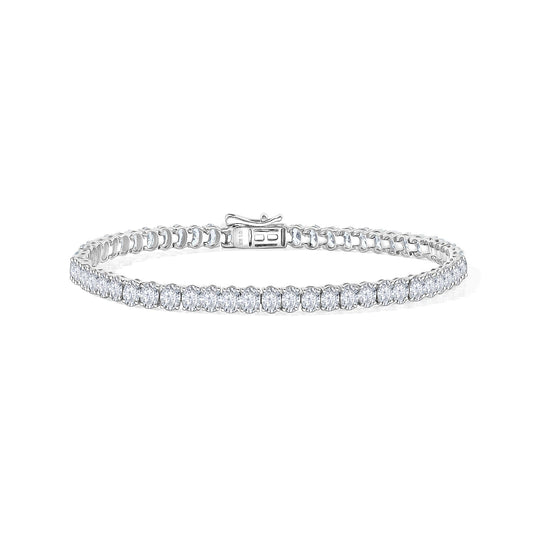 Lab Grown Diamond Oval Tennis Bracelet in Sterling Silver (6.50 In) 5.20 ctw