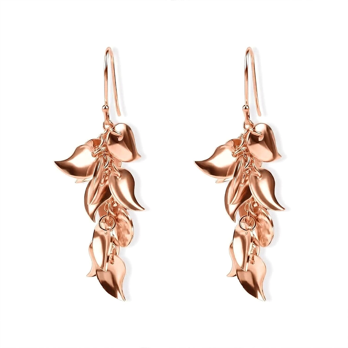 Leaf Drop Earrings in Silvertone