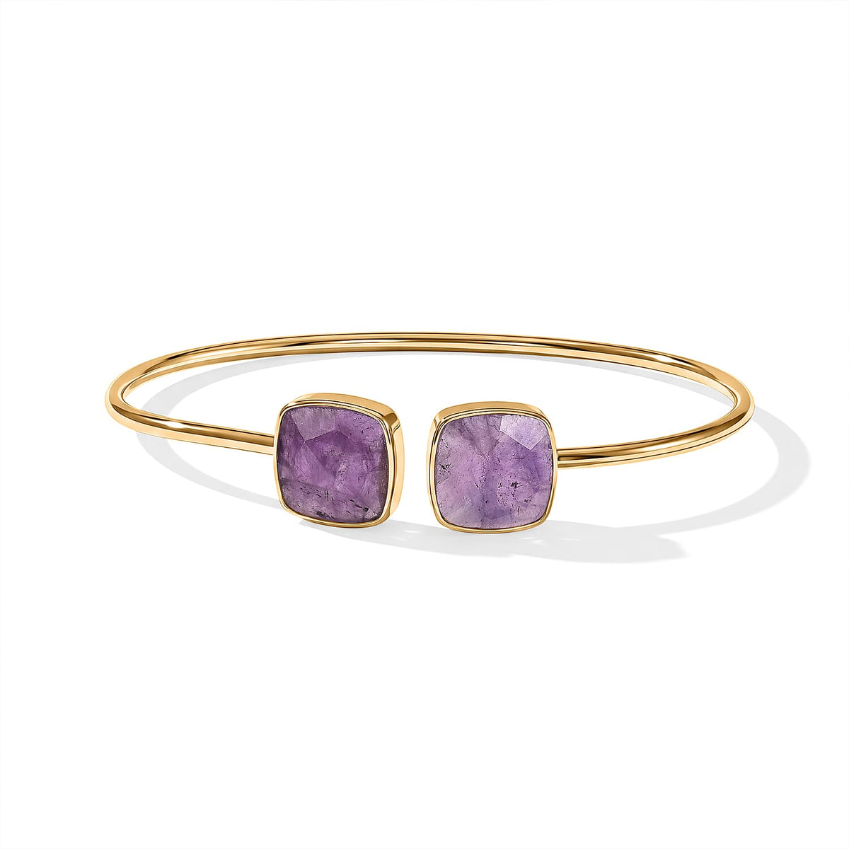 Rose Quartz Statement Design for Glamorous Style Cuff Bracelet in Goldtone (7.5 In) 11.2ctw