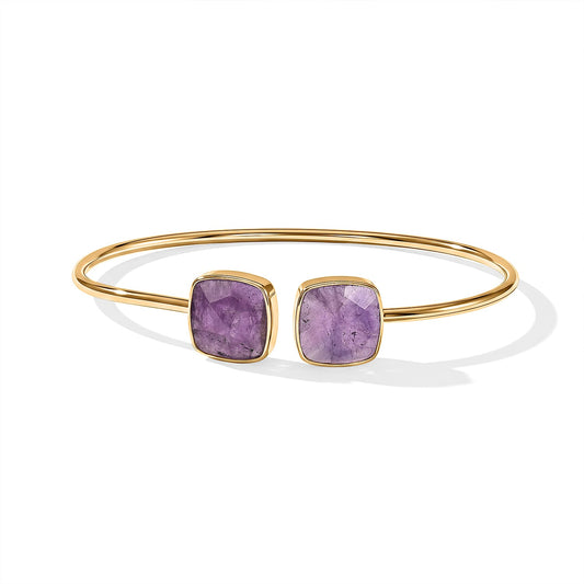 Rose Quartz Statement Design for Glamorous Style Cuff Bracelet in Goldtone (7.5 In) 11.2ctw