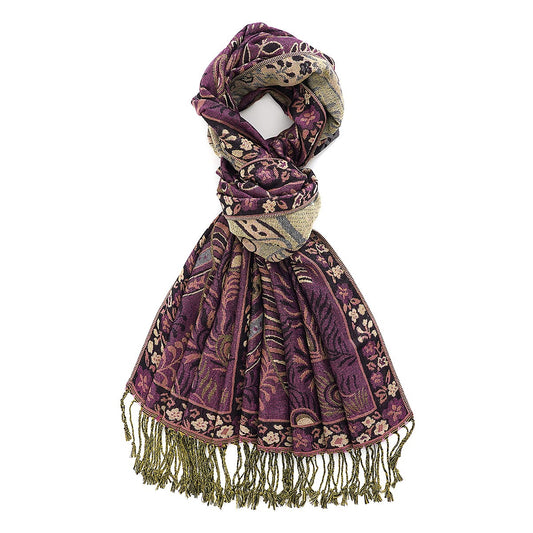 La Marey Purple Set of 3 Jacquard Scarf