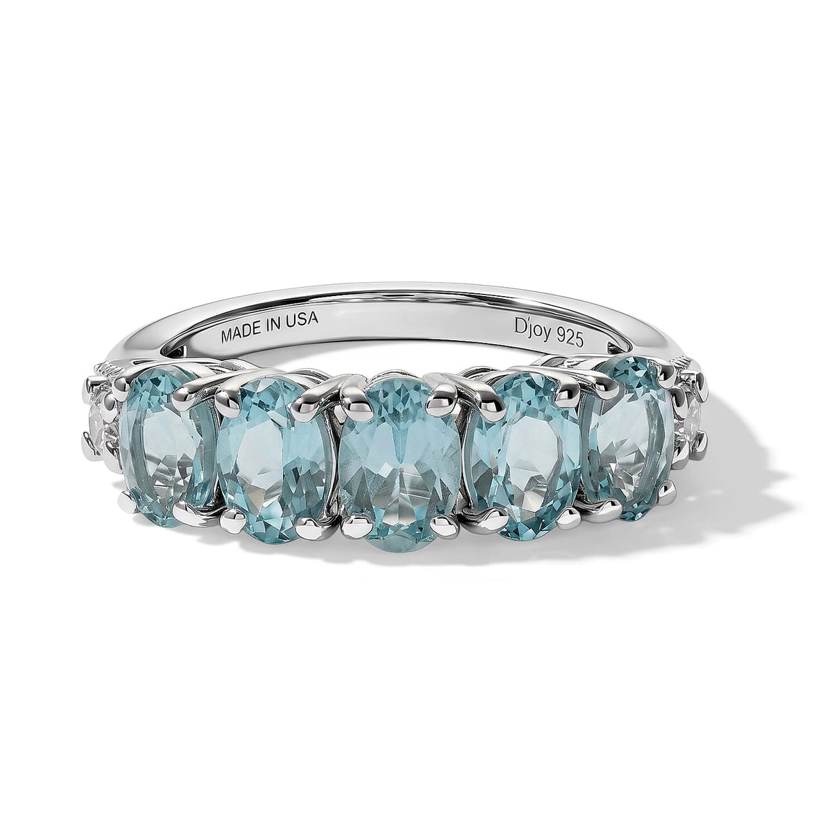 D''Joy Lagoon Apatite and Moissanite 2.65 ctw Ring in Rhodium Over Sterling Silver (Size 10.0)