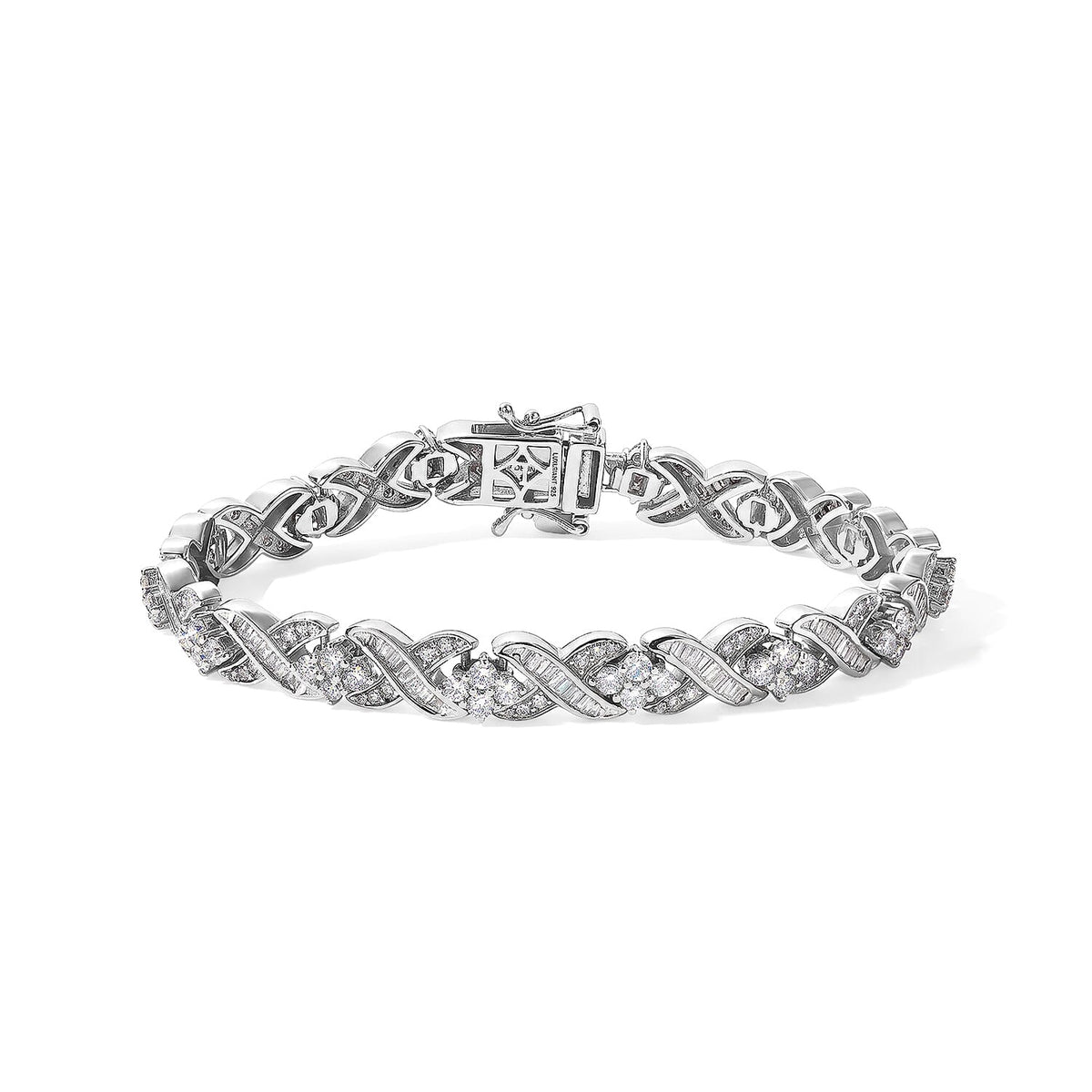 Luxuriant Lab Grown Diamond SI Tennis Bracelet in Rhodium Over Sterling Silver (7.25 Inches)