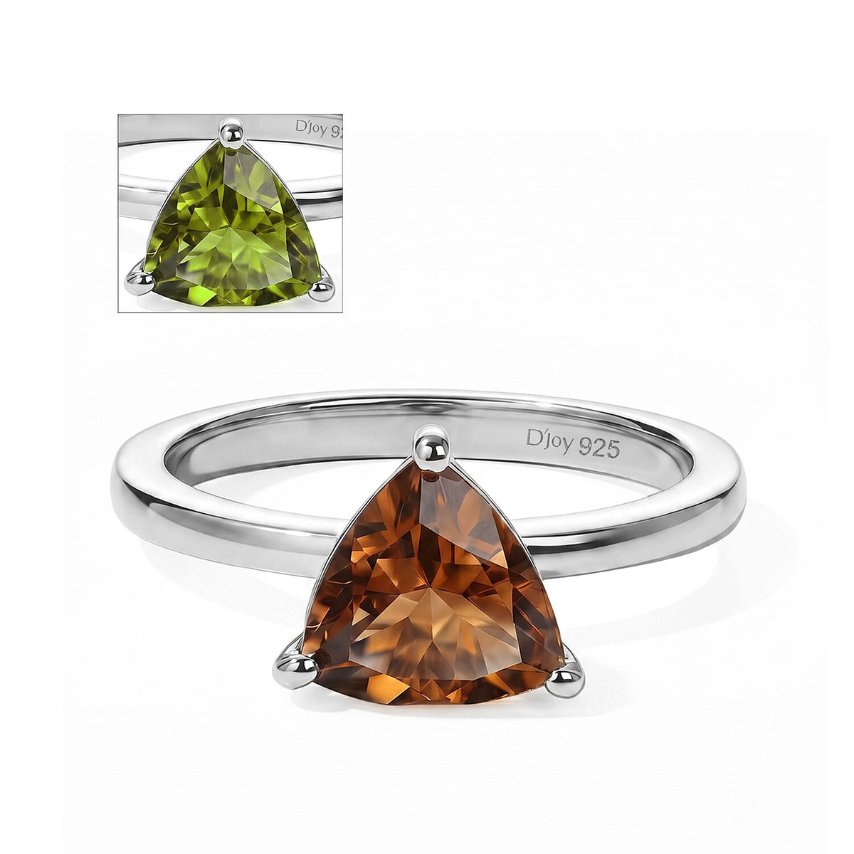D''Joy Autumn Alexite 1.70 ctw Ring in Rhodium Over Sterling Silver (Size 10.0)