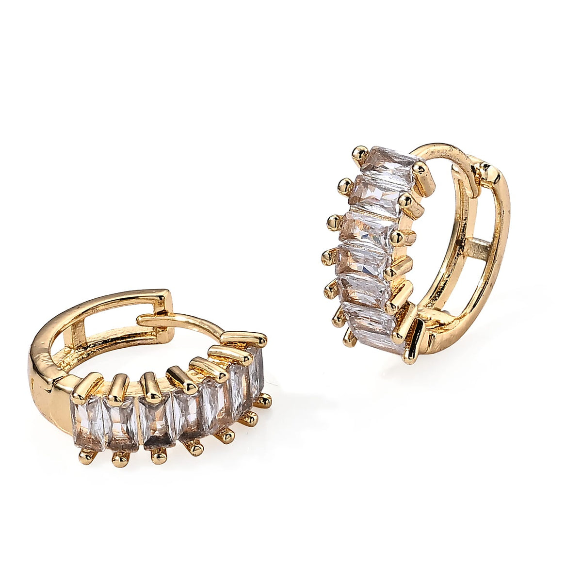 Simulated Diamond Earrings in Silvertone 1.00 ctw