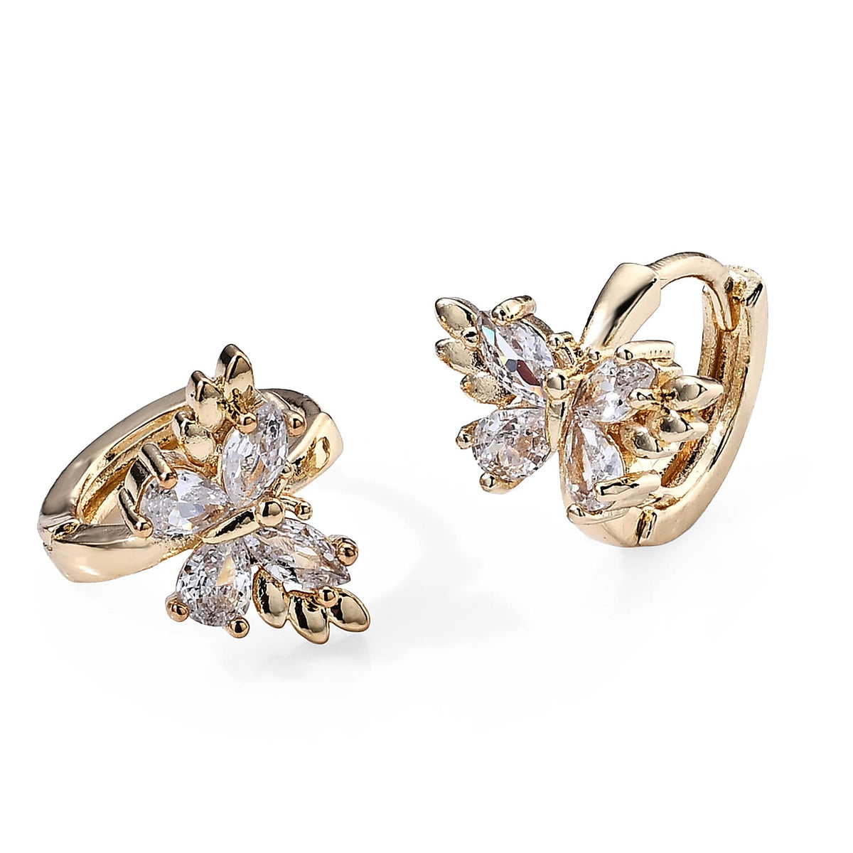 Simulated Diamond Earrings in Silvertone 0.50 ctw