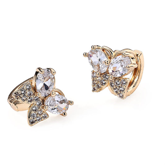 Earrings in Silvertone with Simulated Diamond  1.00 ctw
