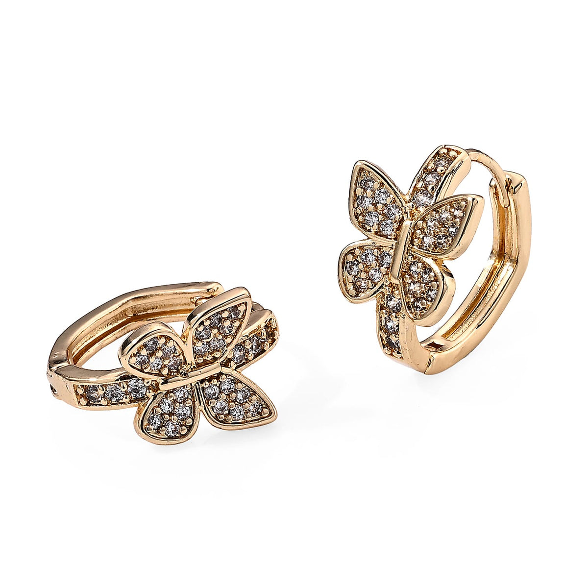 Simulated Diamond Earrings in Silvertone 0.10 ctw