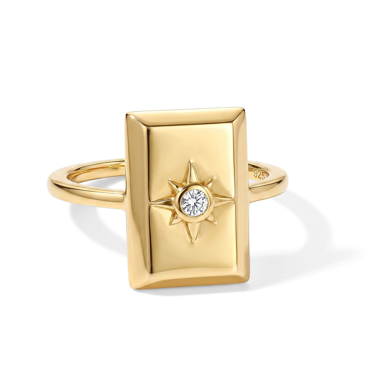 D''Joy White Diamond Assent Fancy Ring in 18K YG Over Sterling Silver (Size 10.0)