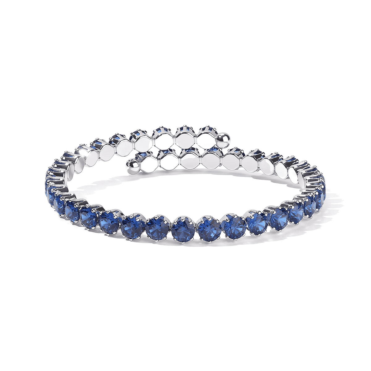 Simulated Diamond Bracelet in Silvertone (7.50In) 15.2ctw