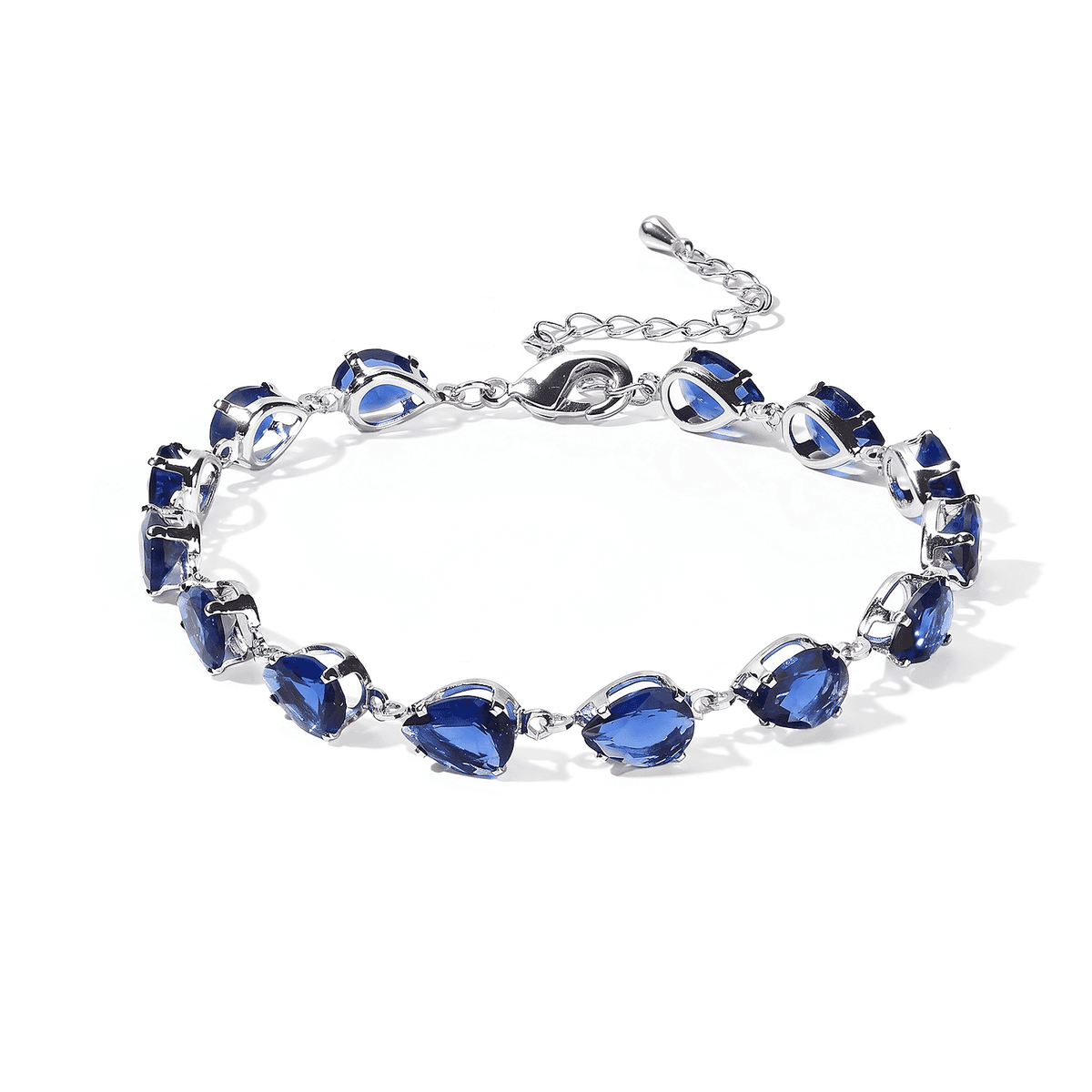 Simulated Diamond Bracelet in Silvertone (7.50In) 18.9ctw