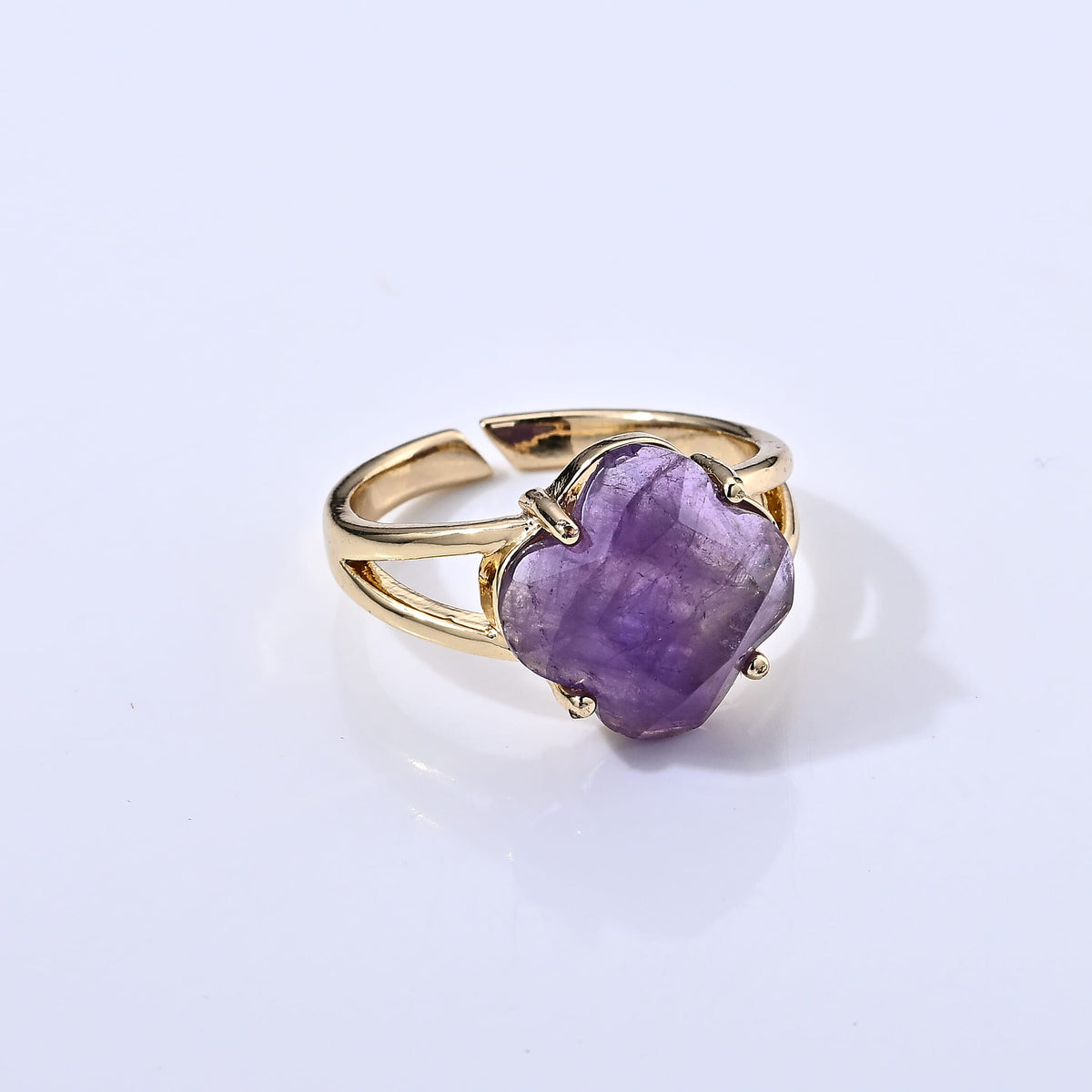 African Amethyst 10.00 ctw Ring in Goldtone (Adjustable)