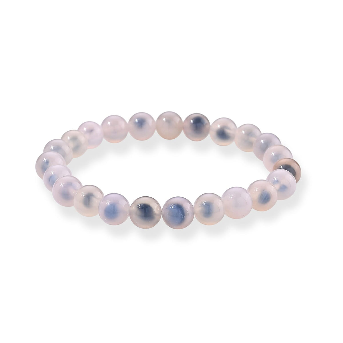 Pink Chalcedony Beaded Stretch Bracelet (6.25-6.75In) 80.00 ctw