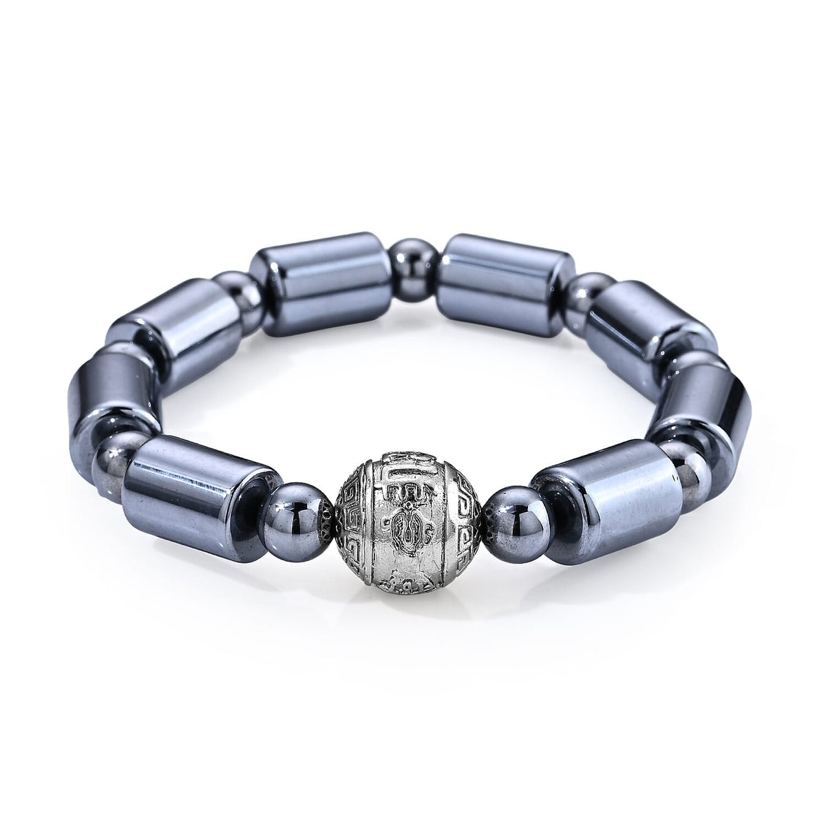 Terahertz 110.00 ctw Beaded Stretch Bracelet in Silvertone